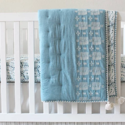 Crane Baby Quilted Baby Reversible Blanket - Caspian Chambray 6 Crane Baby Quilted Baby Reversible Blanket - Caspian Chambray - Image 4