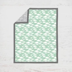 Bacati - Clouds In The City Mint/Gray 6 Pc Crib Bedding Set With Long Rail Guard Cover -Love To Dream Baby Shop GUEST ee3bb527 df0f 497e a9fc d30eb0aad63f