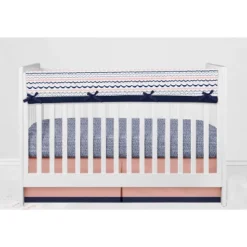 Bacati - Olivia Coral Navy 10 Pc Crib Bedding Set With Long Rail Guard Cover -Love To Dream Baby Shop GUEST ee6d1eb8 f86e 44cf b29b b0bf589e2e47