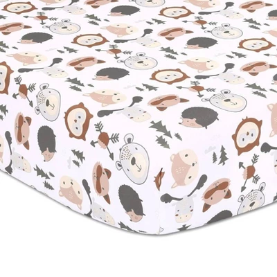 The Peanutshell Woodland Walk Animal Baby Crib Bedding Set - Gray - 3pc 4 The Peanutshell Woodland Walk Animal Baby Crib Bedding Set - Gray - 3pc - Image 2