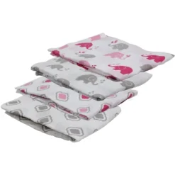 Bacati - Elephants Pink/Gray Muslin Swaddling Blankets Set Of 4 -Love To Dream Baby Shop GUEST f1e4c0cb cec7 428b a236 0da9be09c92d