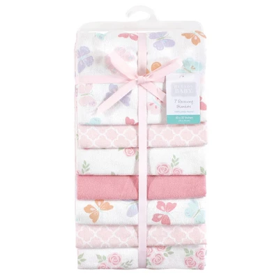 Hudson Baby Infant Girl Cotton Flannel Receiving Blankets Bundle, Pastel Butterfly, One Size 3 Hudson Baby Infant Girl Cotton Flannel Receiving Blankets Bundle, Pastel Butterfly, One Size