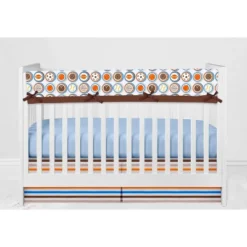 Bacati - Mod Sports Blue Orange Chocolate 6 Pc Crib Bedding Set With Long Rail Guard Cover -Love To Dream Baby Shop GUEST f2de8baa ff4d 4eba 8296 b57f34cc5060