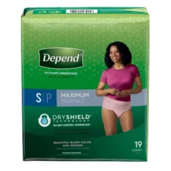 Depend Fresh Protection Adult Incontinence Underwear For Women - Maximum Absorbency - Blush