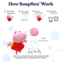 SoapSox Peppa Pig Bath Sponge - Peppa -Love To Dream Baby Shop GUEST f70ca8bb 1fab 4ff1 a76d bac3c937ab63