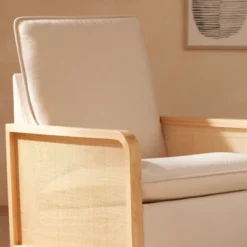 Babyletto Sumba Swivel Glider With Cane - Performance Cream Eco-Weave/Light Wood Base -Love To Dream Baby Shop GUEST f8bf8c3a 7904 4e54 9a26 ae05ee47d3d1