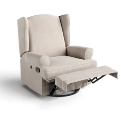 Storkcraft Serenity Wingback Upholstered Reclining Glider With USB Charging Port -Love To Dream Baby Shop GUEST f9407012 dbe4 4cd3 8d7f 3defe3442ca8