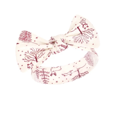 Touched By Nature Baby Girl Organic Cotton Swaddle Blanket And Headband Or Cap, Winter Woodland, One Size 6 Touched By Nature Baby Girl Organic Cotton Swaddle Blanket And Headband Or Cap, Winter Woodland, One Size - Image 4