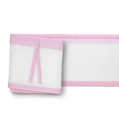 BreathableBaby Breathable Mesh Crib Liner - Classic Collection - Rose Seersucker 3 BreathableBaby Breathable Mesh Crib Liner - Classic Collection - Rose Seersucker