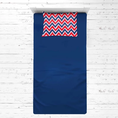 Bacati - MixNMatch Navy Red Chevron Dots 3 Pc Toddler Sheet Set 4 Bacati - MixNMatch Navy Red Chevron Dots 3 Pc Toddler Sheet Set - Image 2