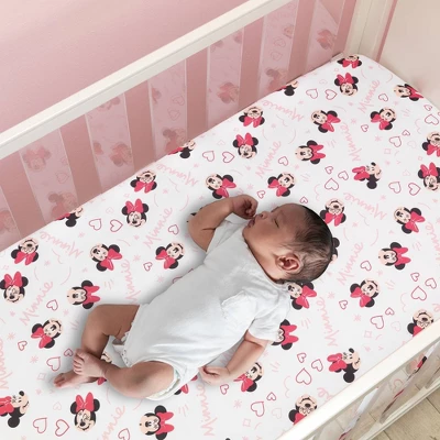 Disney Baby Lambs & Ivy Minnie Mouse Love Fitted Crib Sheet 3 Disney Baby Lambs & Ivy Minnie Mouse Love Fitted Crib Sheet