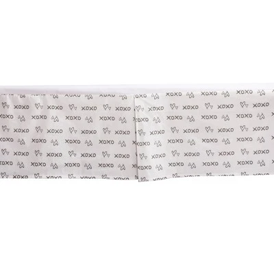 Bacati - White/Gray Kisses N Hugs Crib/Toddler Bed Skirt 4 Bacati - White/Gray Kisses N Hugs Crib/Toddler Bed Skirt - Image 2