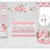 Bacati - Watercolor Floral Coral Gray 10 Pc Girls Crib Bedding Set With Long Rail Guard Cover -Love To Dream Baby Shop GUEST fe94efe7 abc5 44bd 96d4 a95d892d298d