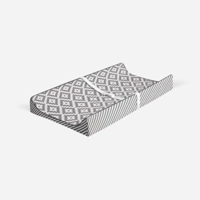 Bacati - Love Gray/White Warp Stripes Changing Pad Cover 3 Bacati - Love Gray/White Warp Stripes Changing Pad Cover