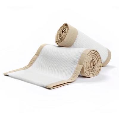 BreathableBaby Breathable Mesh Crib Liner - Deluxe Linen Collection - Natural Linen 3 BreathableBaby Breathable Mesh Crib Liner - Deluxe Linen Collection - Natural Linen